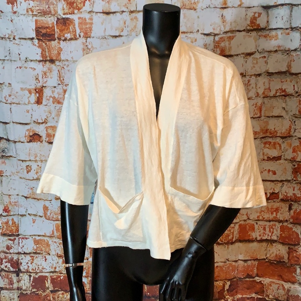 Eileen Fisher white organic linen light sweater